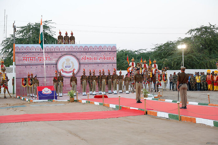 soldier parade at border