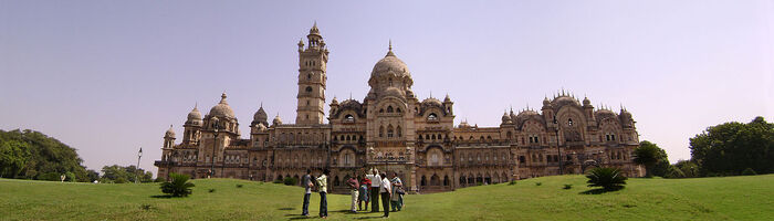 Arial view of Laxmi Vilas Palace